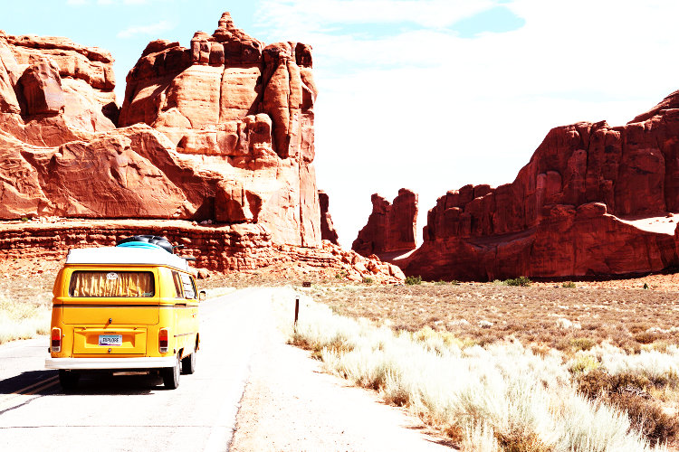 VW bus in the desert