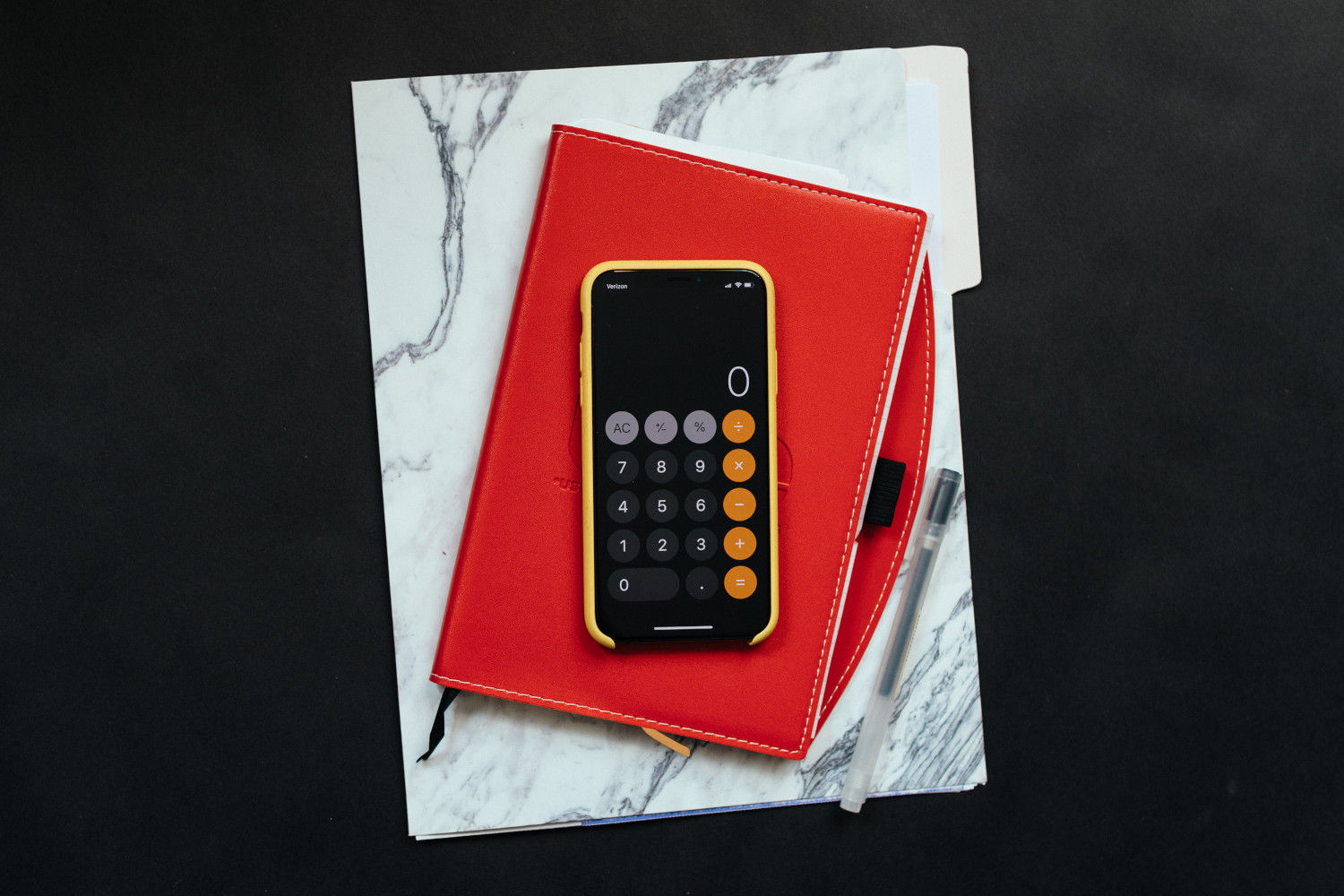 Calculator with notebook