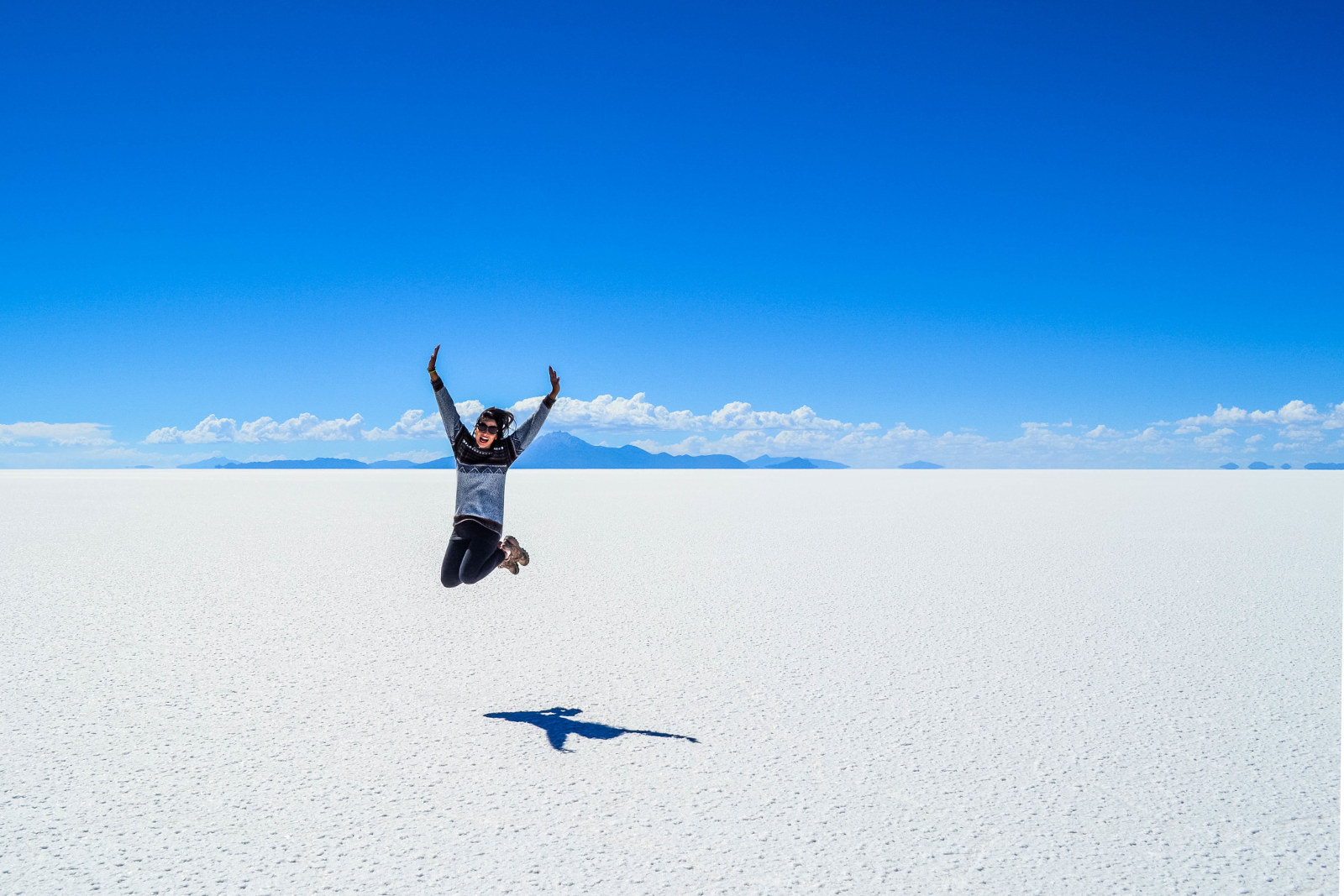 Happy woman jumping