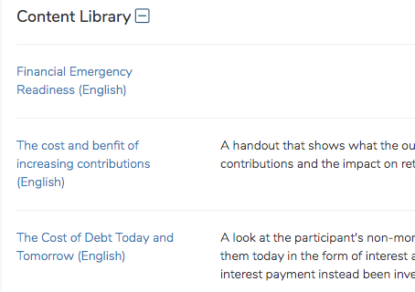 Wallet1000 Content Library