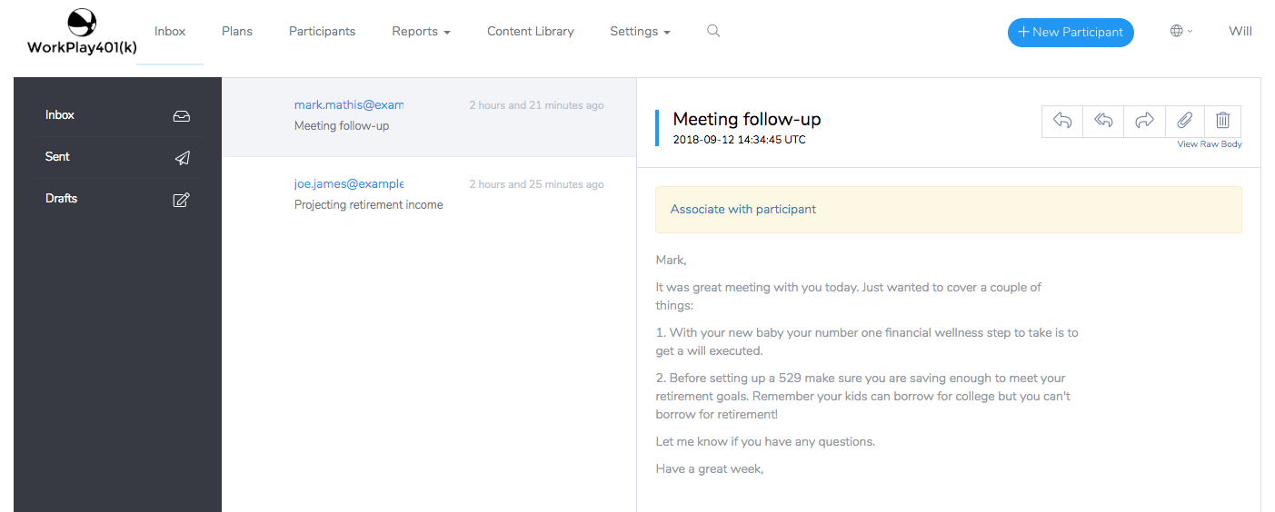 Advisor Inbox