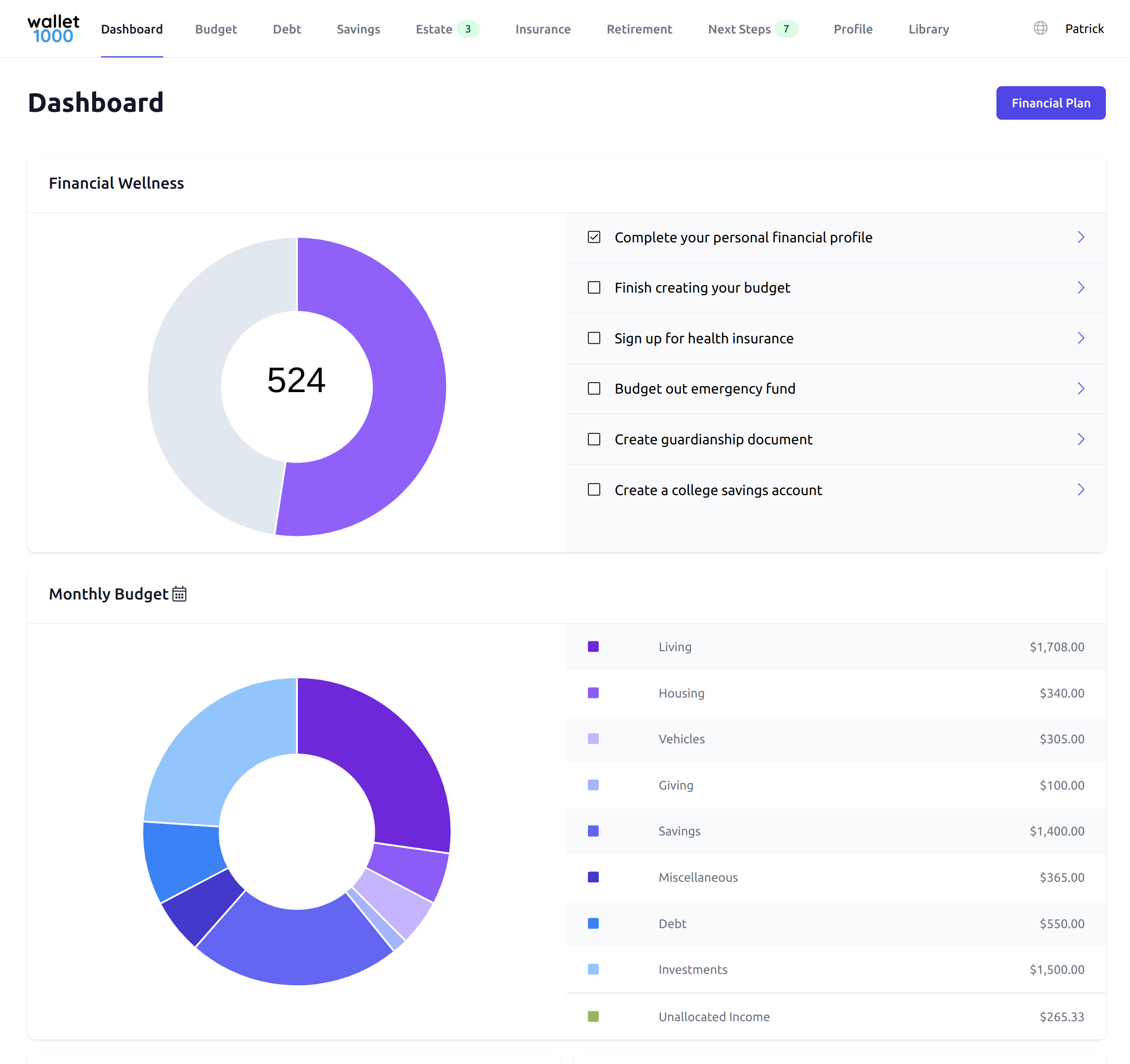 Wallet1000 App Screenshot